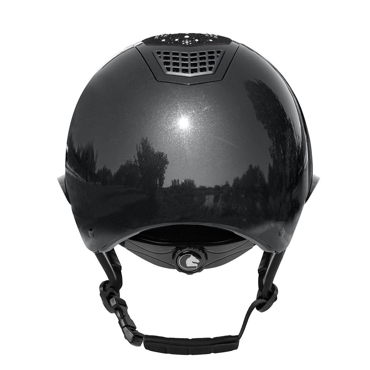 shiny chic riding helmet rider