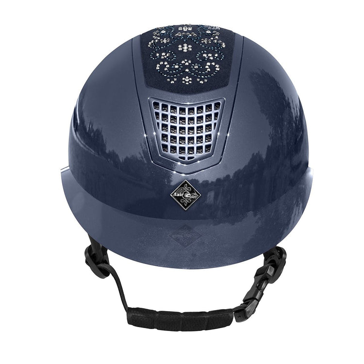 riding helmet with star design blue