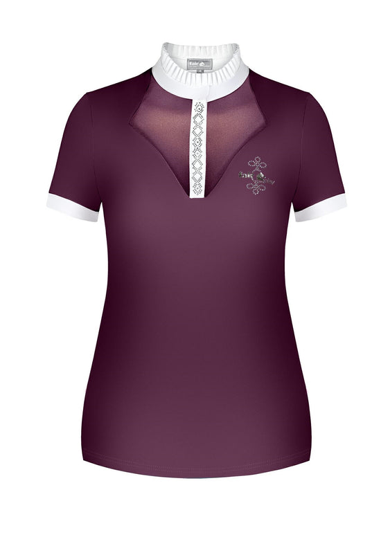 Burgundy competition shirt for women