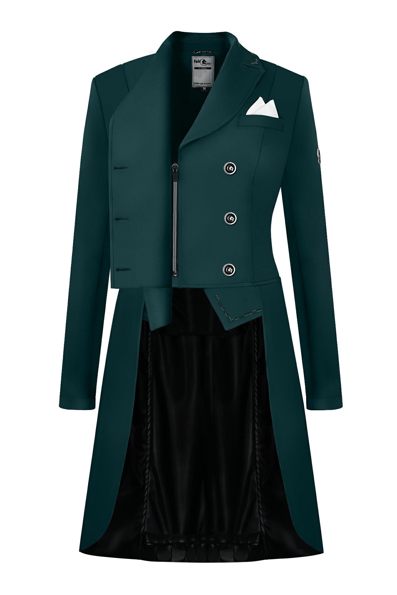 Green womens dressage tail coat