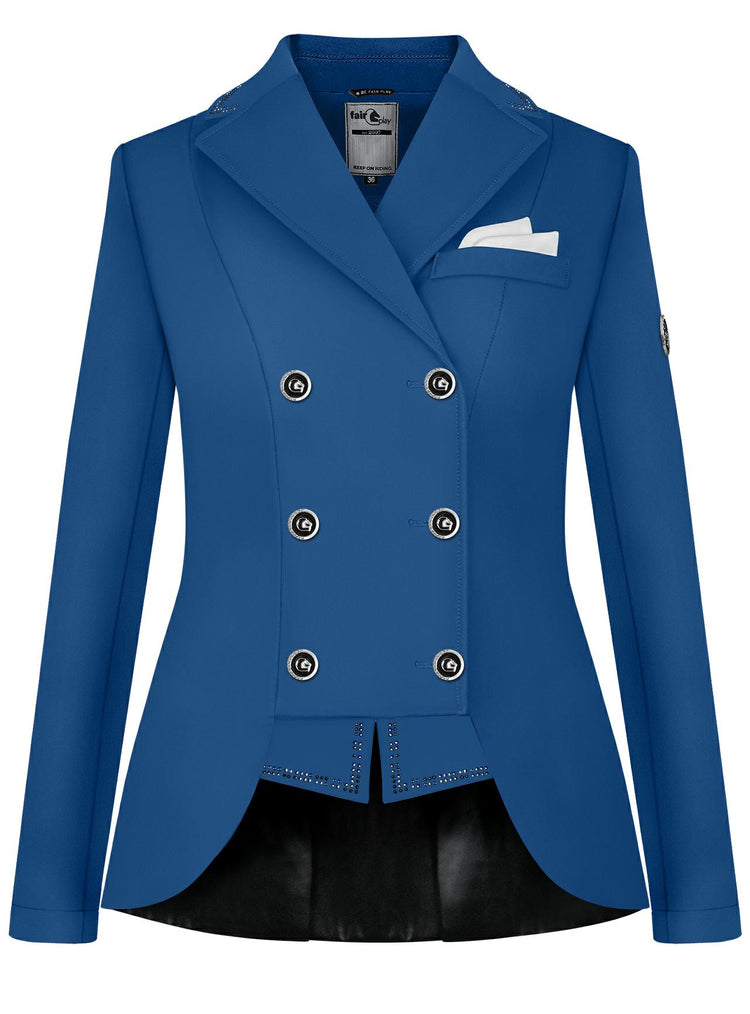 Bright blue dressage jacket