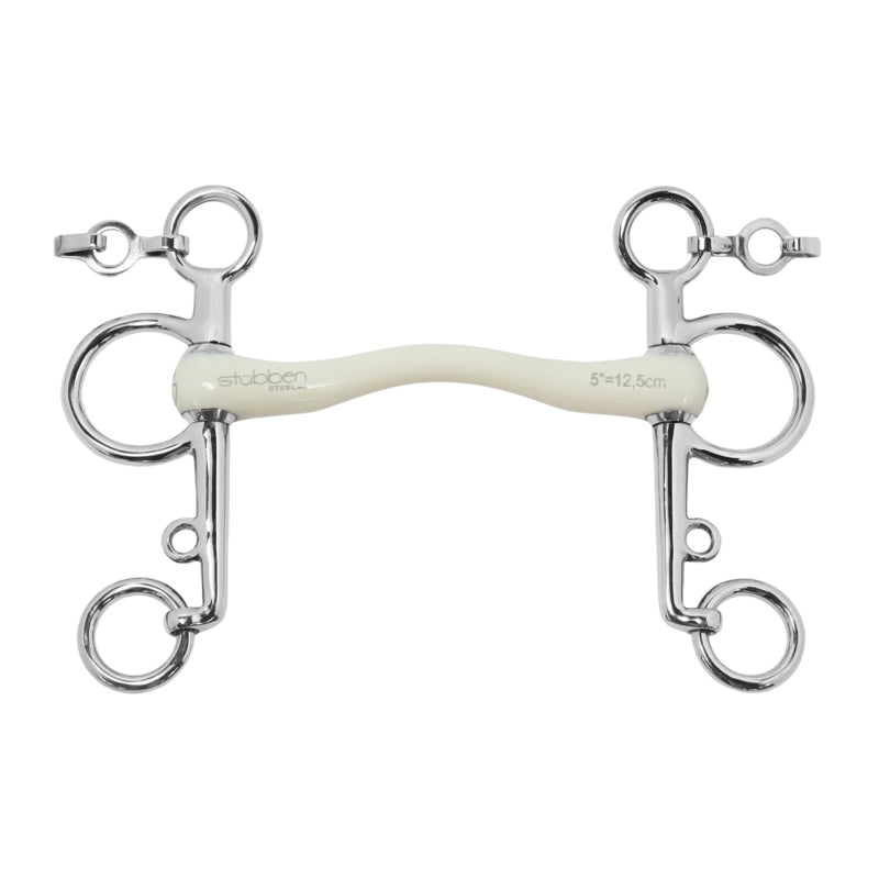 warm-contact Pelham bit for improved balance and responsiveness