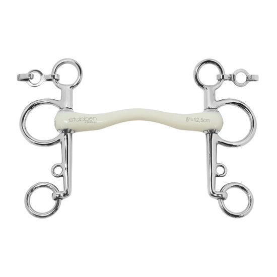 warm-contact Pelham bit for improved balance and responsiveness