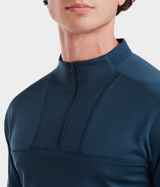 Breathable grid-fleece shirt for horse riding blue