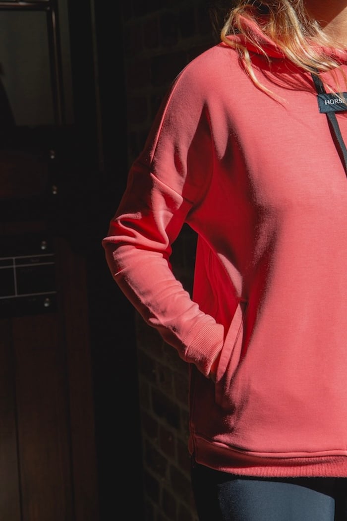 Horse Pilot breathable hoodie for women rose coral