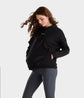 Women’s riding hoodie with soft technical fabric black