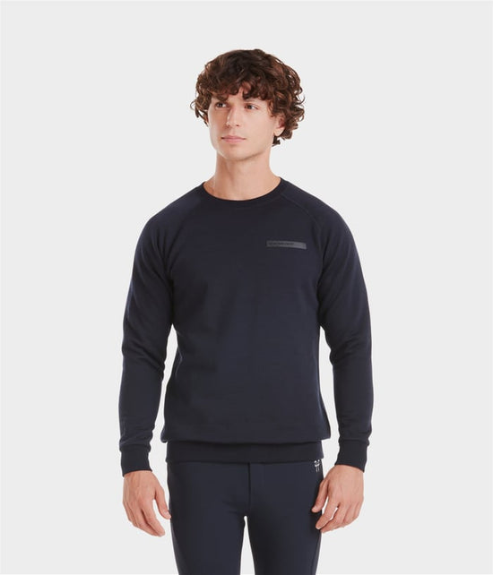 Men’s merino wool equestrian sweatshirt dark night