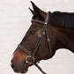 Affordable hunter bridle with fancy stitching in brown