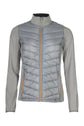 hkm quilted riding jacket prag style jersey nylon with zip pockets grey