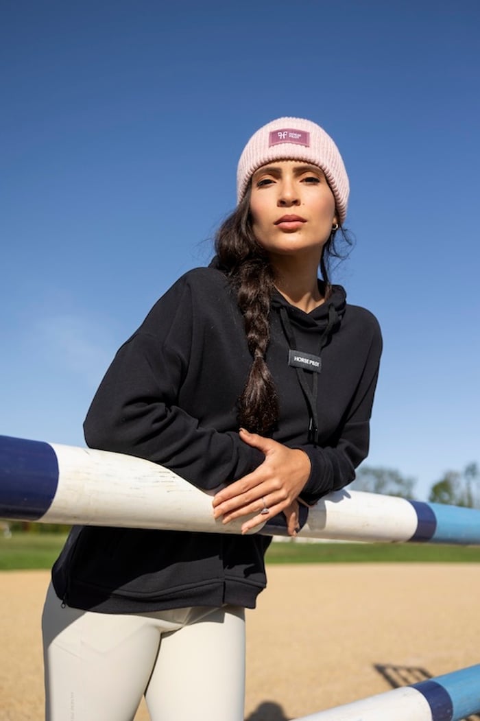 Comfortable riding hat for winter baby pink