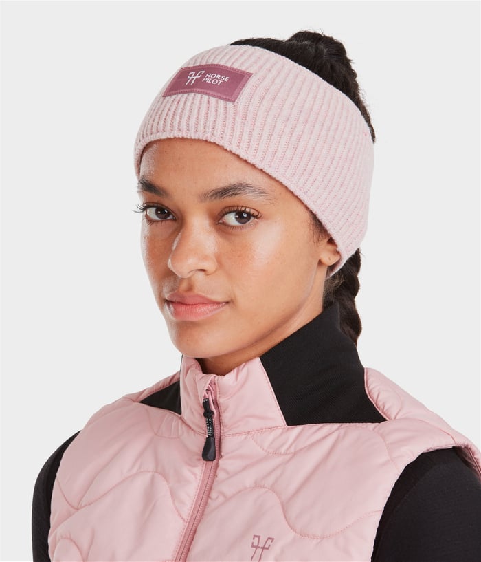 Warm equestrian ear warmer headband pink