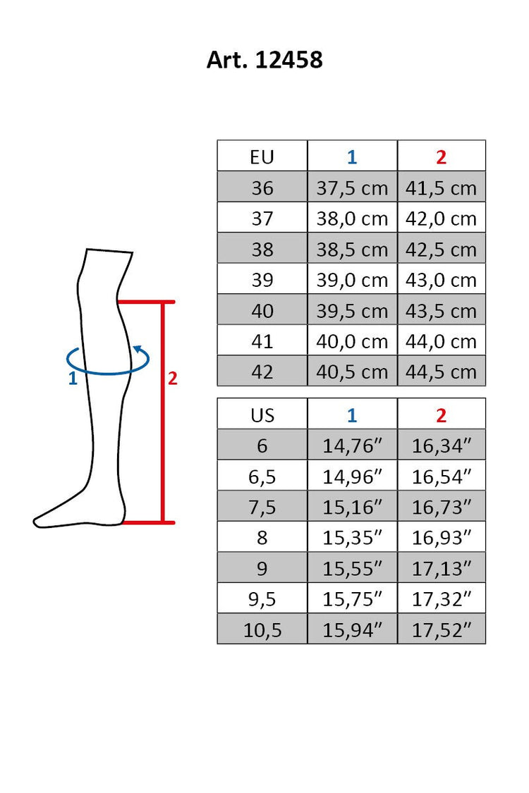 HKM Winter Riding Boots Size Chart