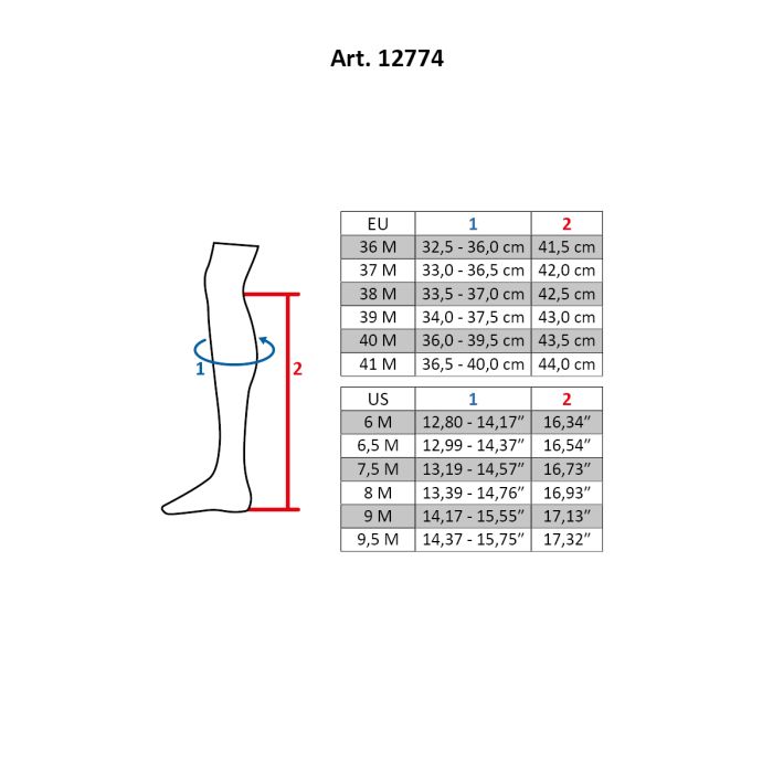 HKM Latinium Style Classic boots size chart