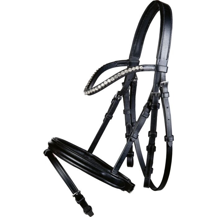 Cheap pony bridle in black leather