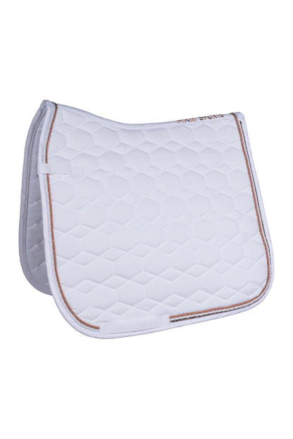 White saddle cloth with rose gold