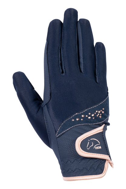 Riding gloves with rose gold