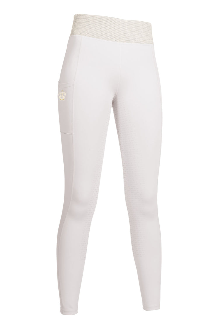 White competition riding leggings with high waist