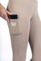 Beige horse riding tights with phone pocket