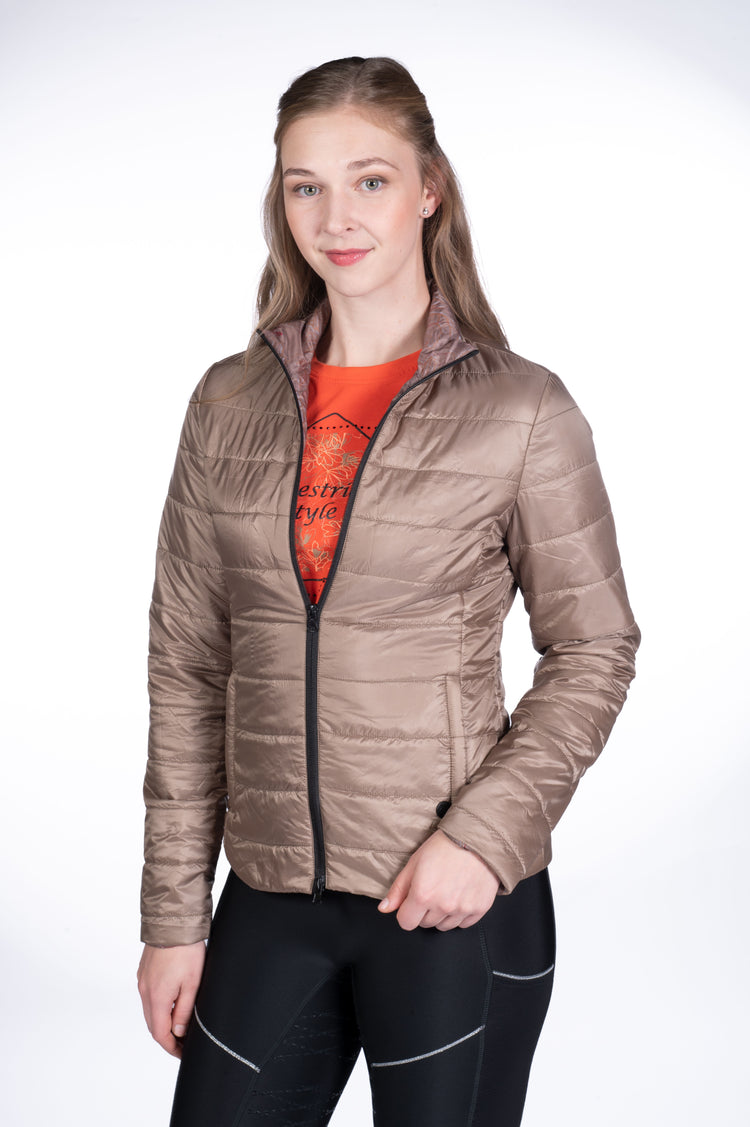 Equestrian padded jacket in beige