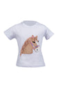 children’s equestrian shirt with horse motif and soft fabrice white