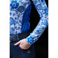 Damen Funktions- Trainingsshirt -Blue Flower-