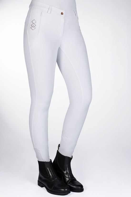 Full seat white competition breeches