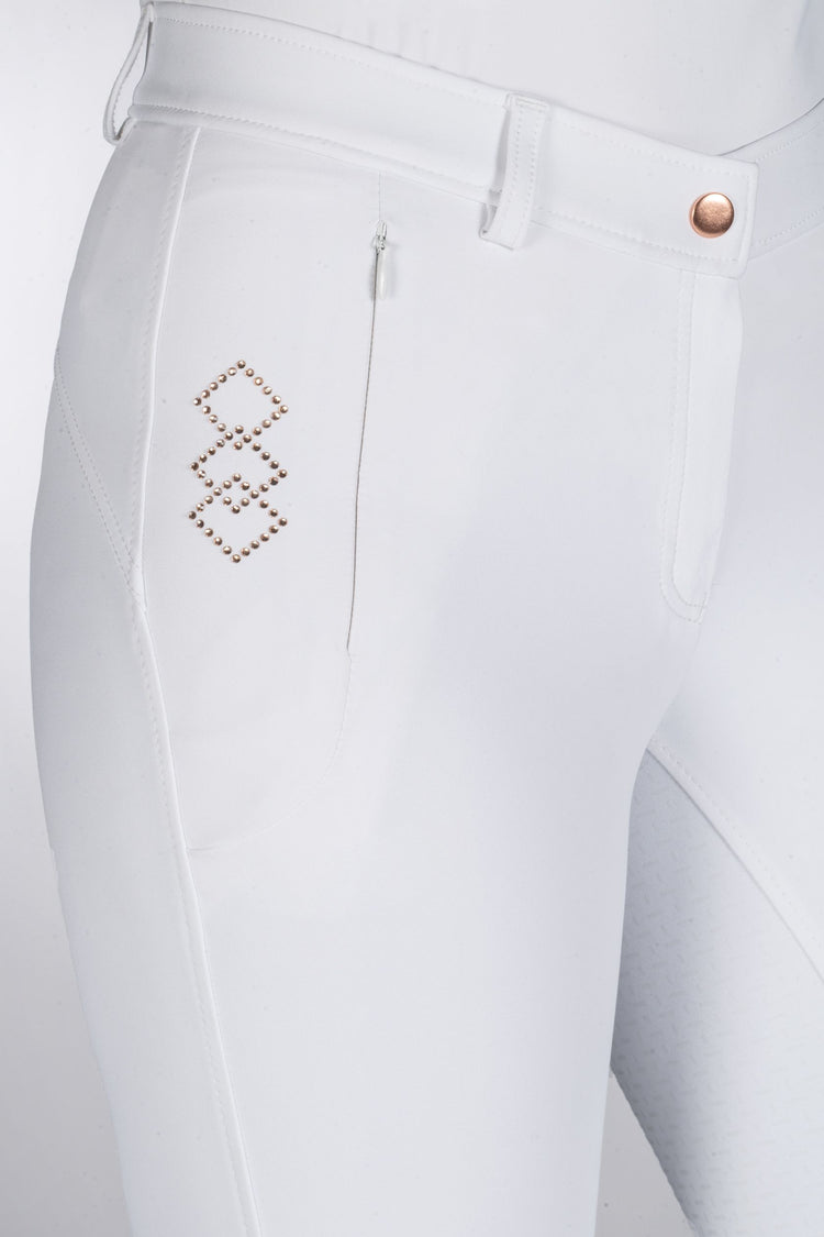 White breeches with rose gold