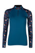 essentials flower equestrian shirt with mesh inserts and uv protection