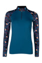 essentials flower equestrian shirt with mesh inserts and uv protection
