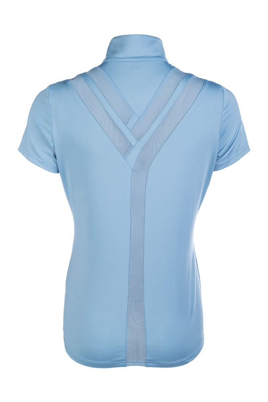 Short sleeve equestrian training shirt in light blue