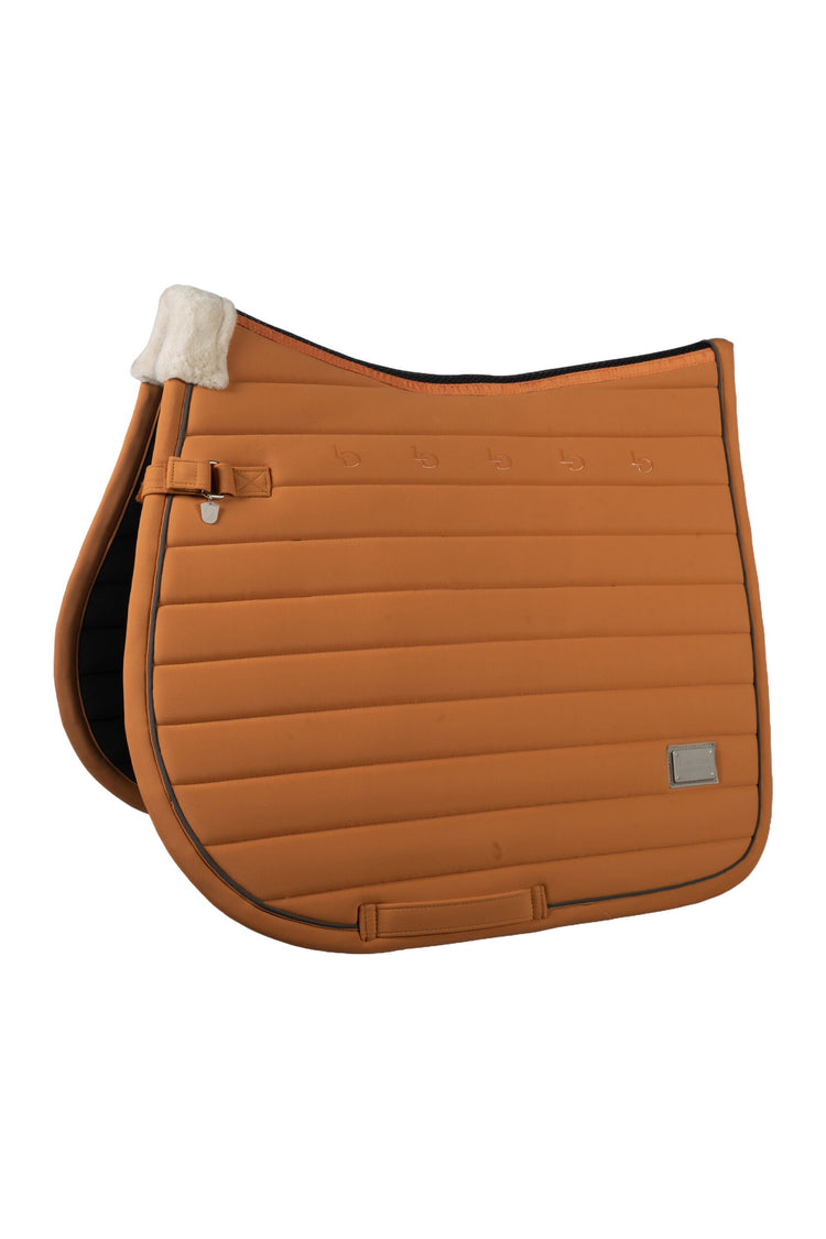 saddle pad with metal logo orange