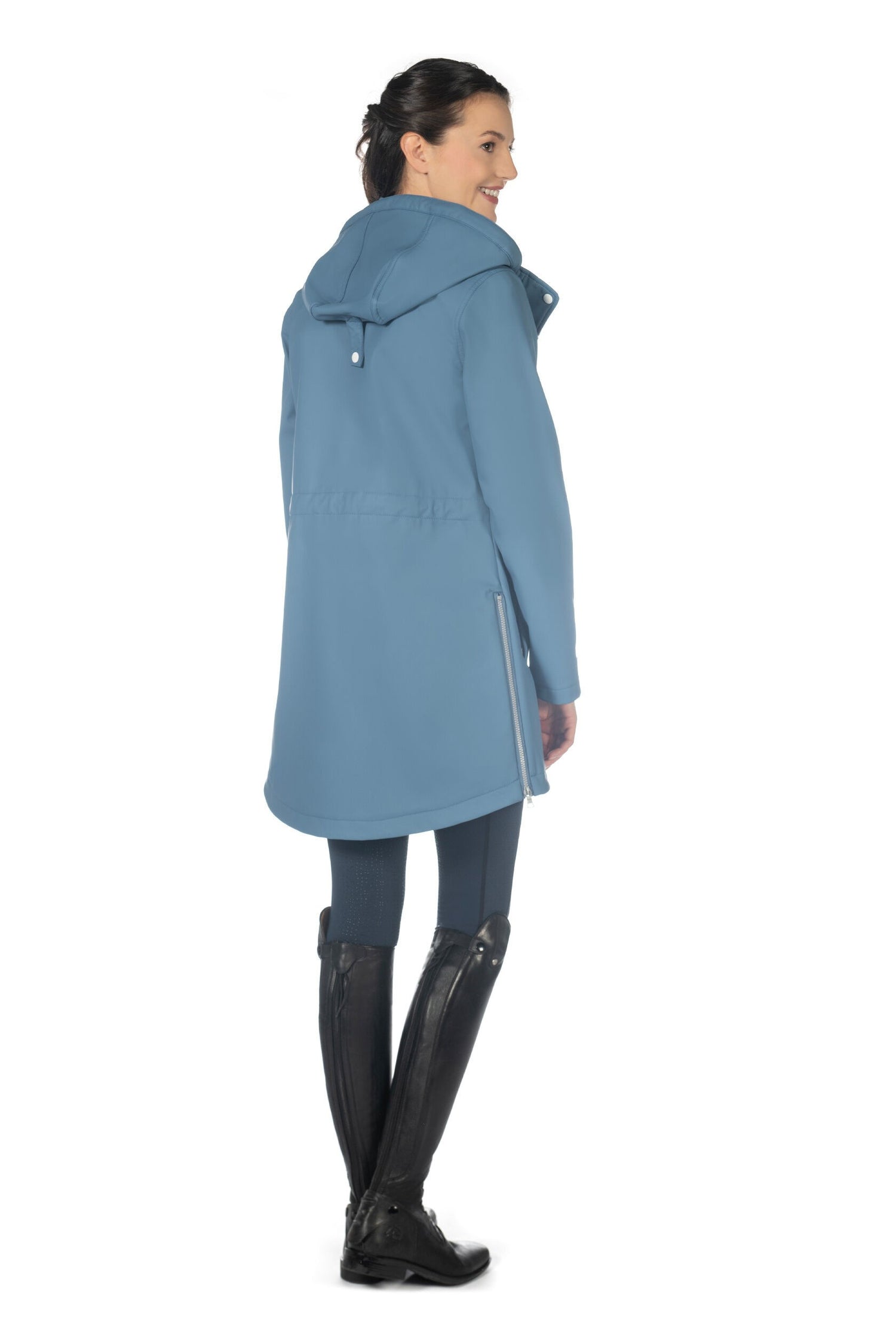 Functional riding coat with zippered vents on the sides for optimal ventilation