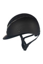 Adjustable equestrian helmet with aeration holes for ventilation black