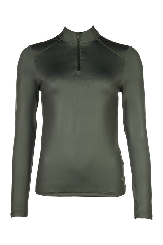 Stand-up collar riding shirt for a modern look and added comfort