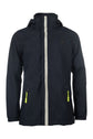 waterproof kids rain jacket with taped seams and hood dark blue