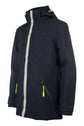 breathable children’s riding coat with reflective prints for safety navy