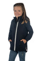 hkm children’s riding rain coat cloudy with reflective prints dark blue