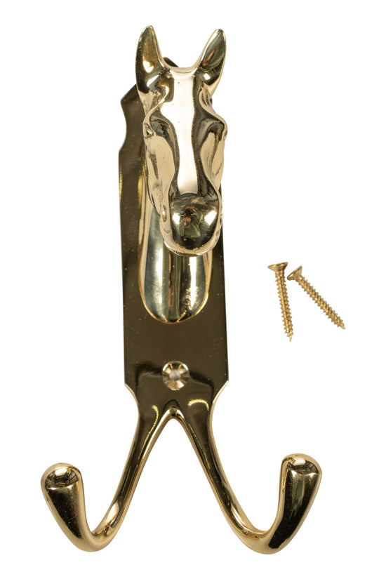 Horse Head with two Hooks Brass