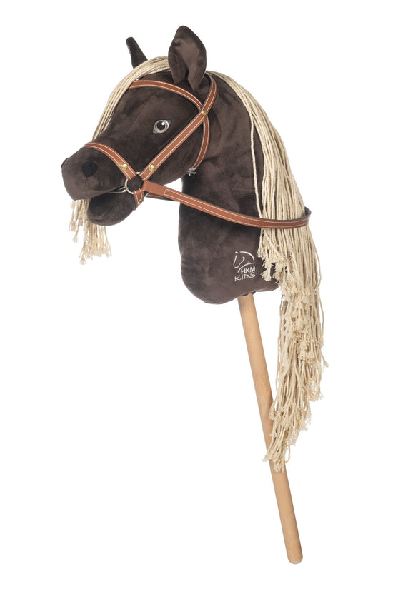 Dark brown hobby horse with light mane