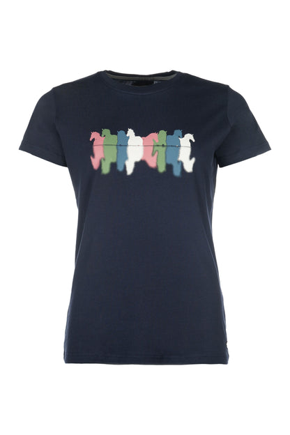 hkm t shirt mirror breathable riding shirt deep blue