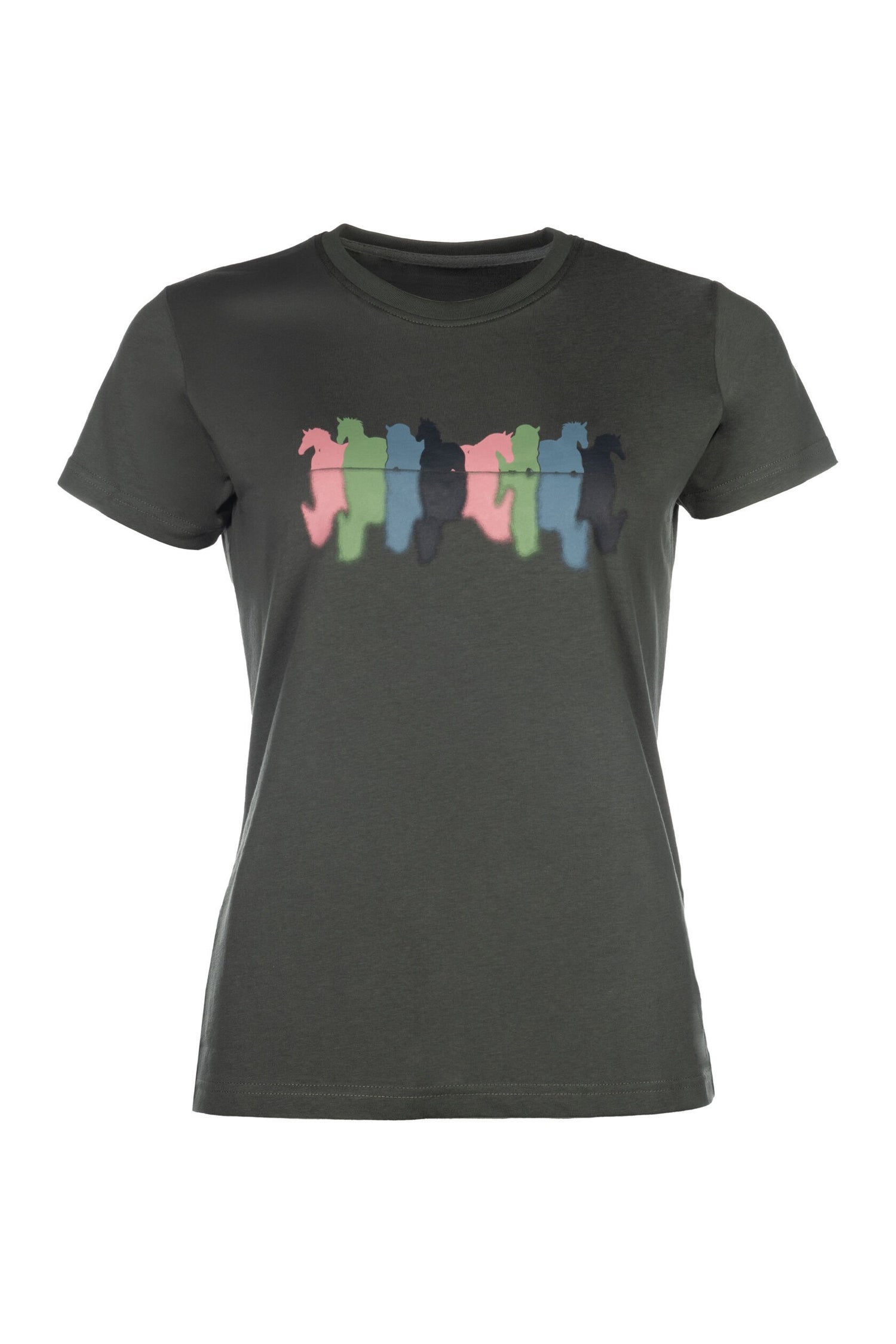 hkm mirror riding t shirt soft comfortable fabric grey