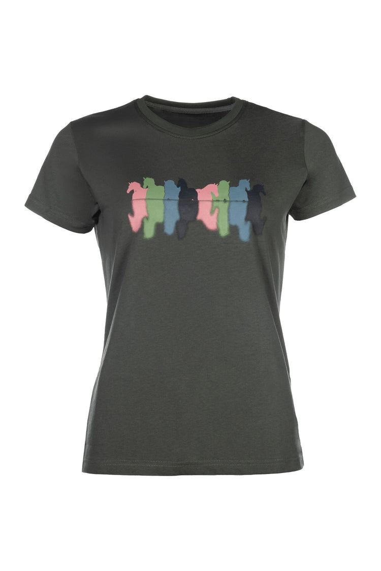 hkm mirror riding t shirt soft comfortable fabric grey