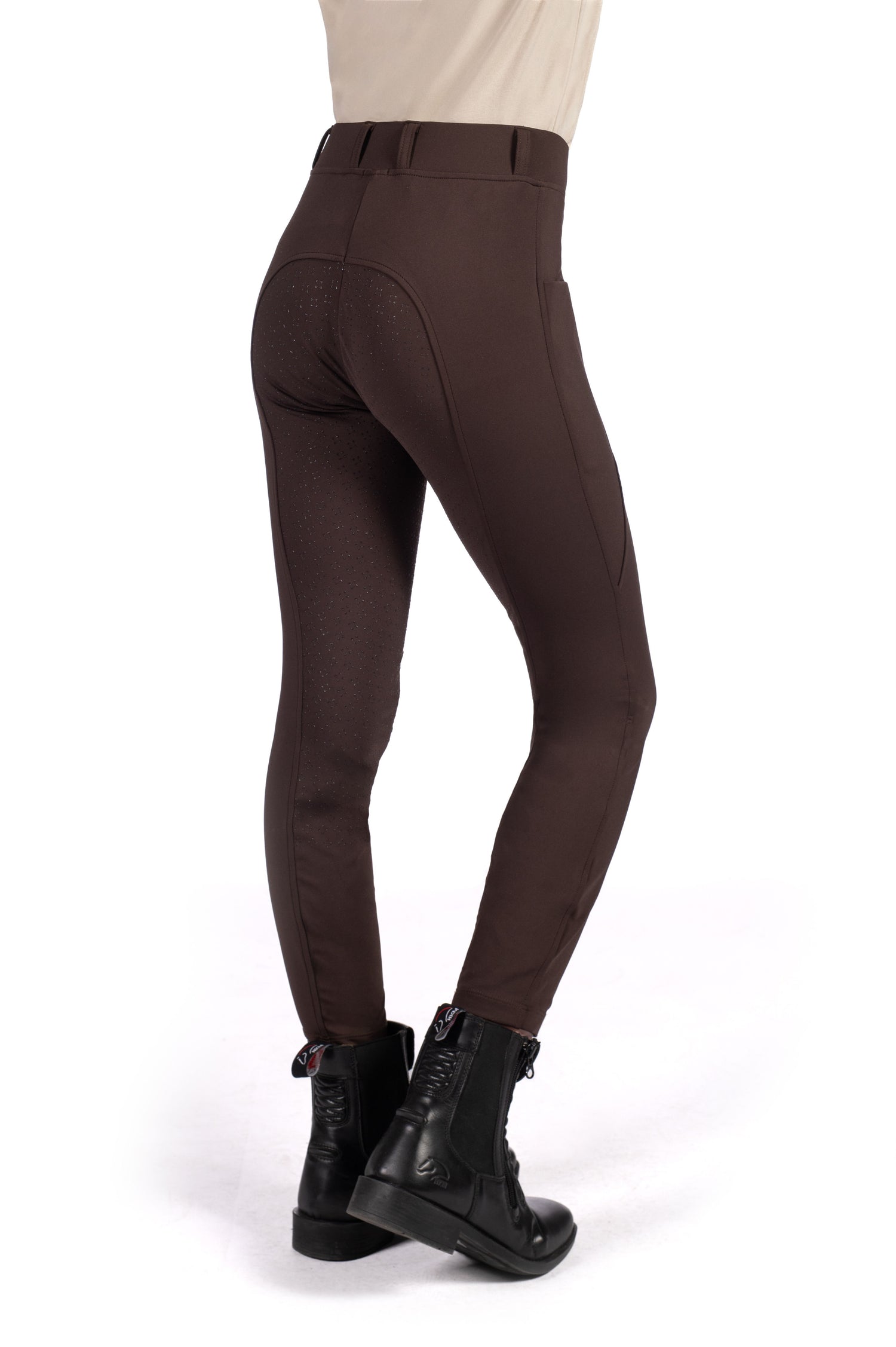 Warm children’s horse riding leggings brushed inside for comfort brown