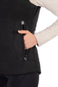 riding vest with heating function and knitted stand up collar