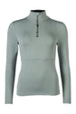equestrian functional shirt soft material with zip collar sage