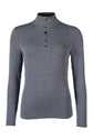 functional riding shirt with zipper and brushed inside blue