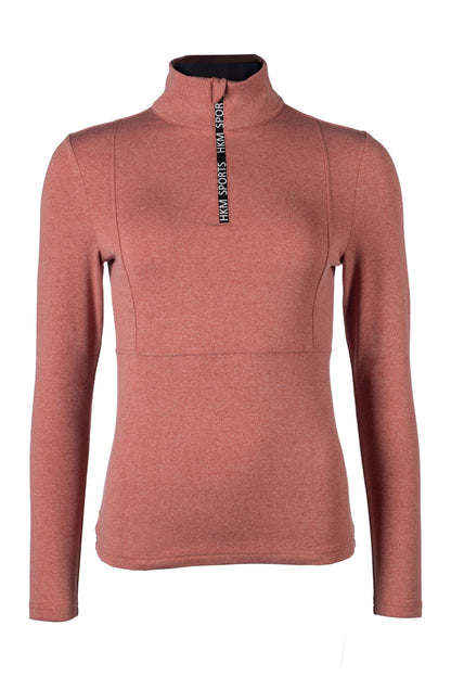 hkm supersoft II melange riding shirt brushed inside copper
