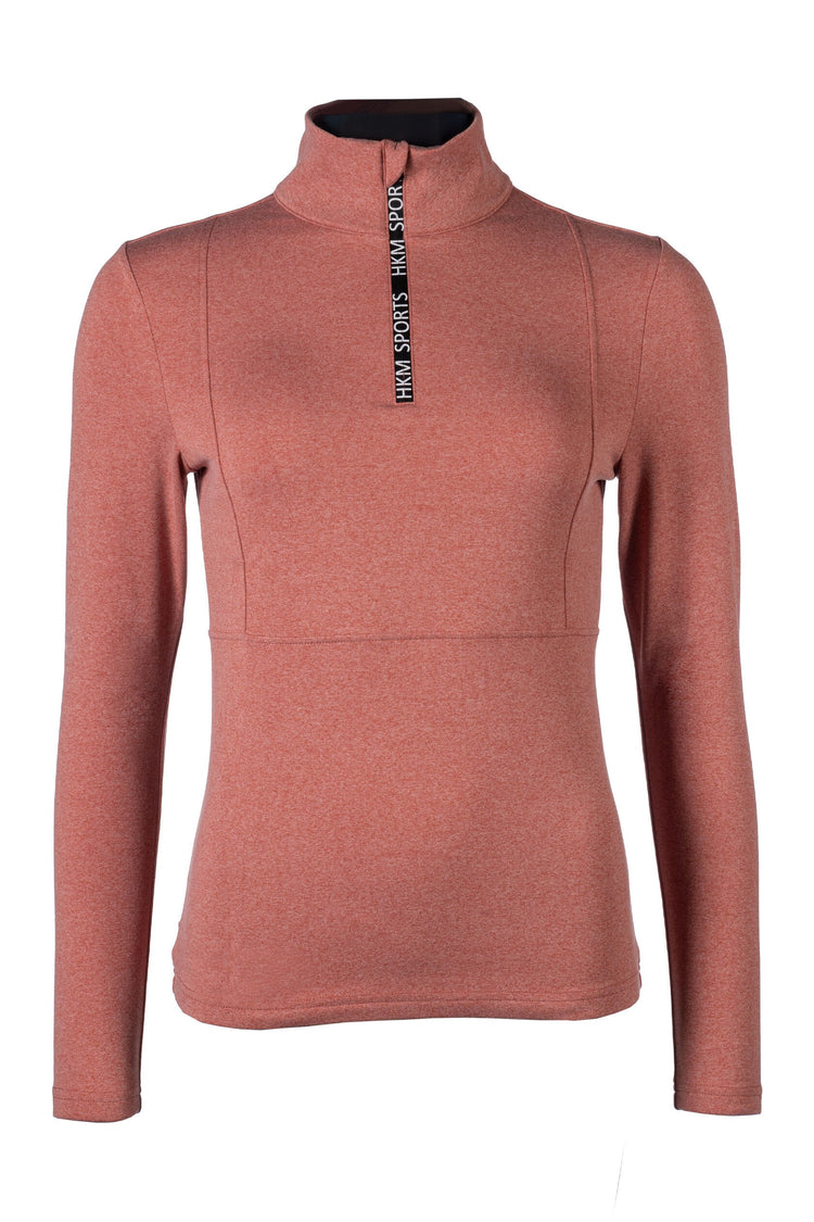 hkm supersoft II melange riding shirt brushed inside copper