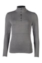 hkm functional shirt supersoft II melange with zipper grey