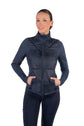 hkm prag II style jersey nylon jacket with 2 way zipper blue